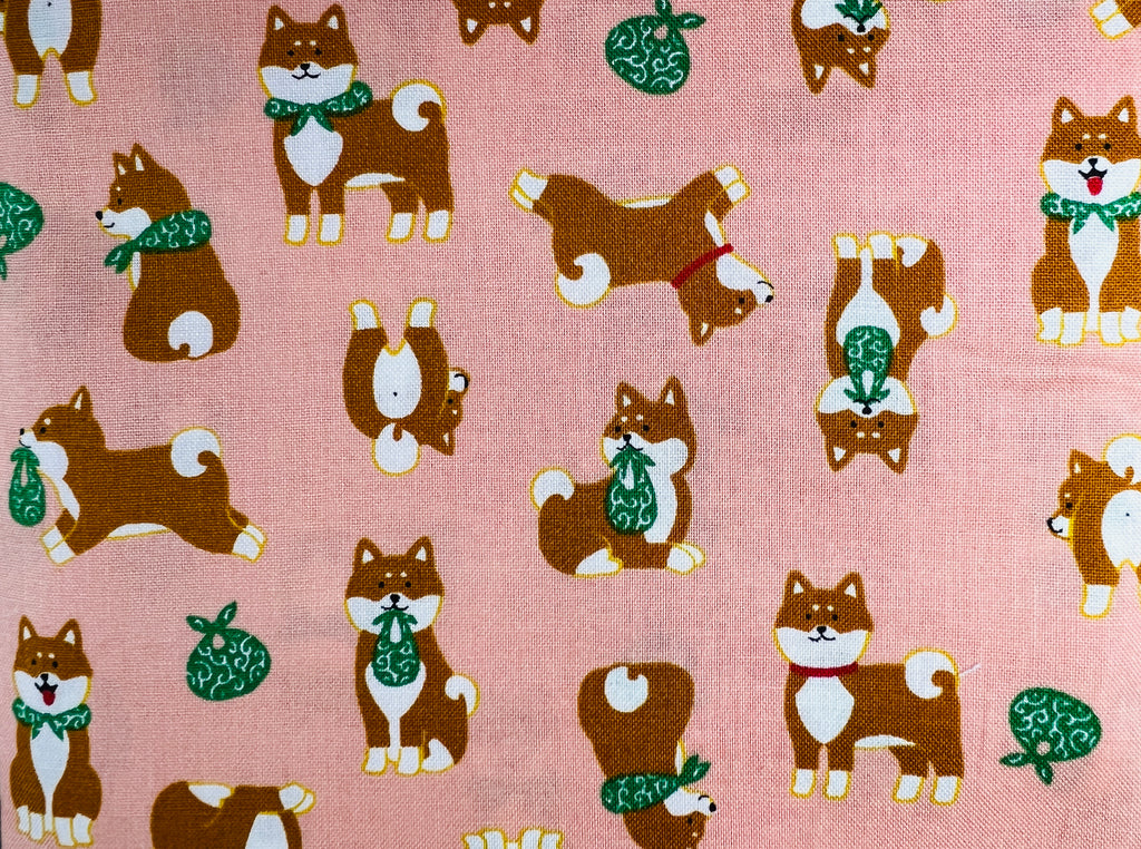 Shiba Inu Dogs on Peach