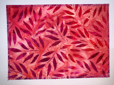 Batik: Coral/Red Fern Leaves