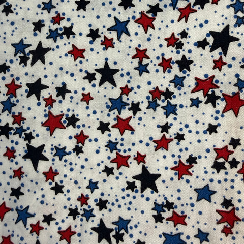 Patriotic: Stars Red & Blue on White