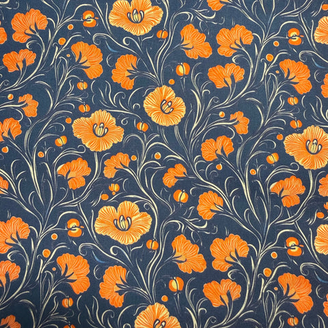 California Poppies on Navy