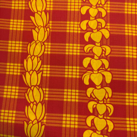 Hawaiian Palaka Print w/ Orchid Red
