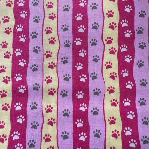 Paw Prints on Stripes