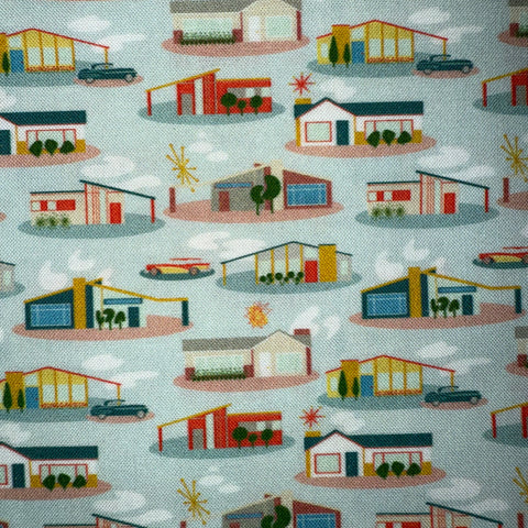 Mid-Century Modern Houses w/ Clouds