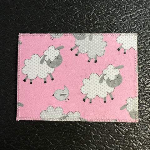 Sheep on Pink Flannel