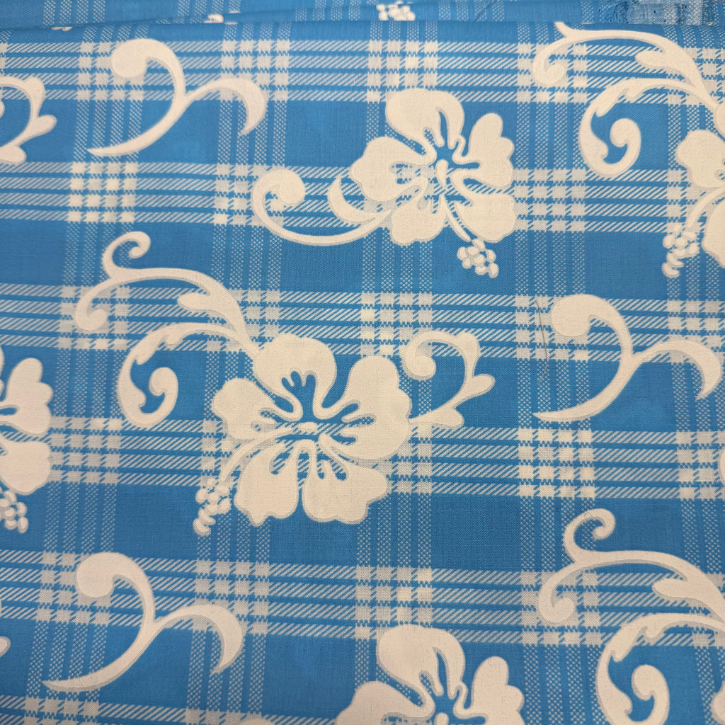 Palaka Ribbon Hawaiian Palaka Print w/ Hibiscus Blue – Pelham's Paperie