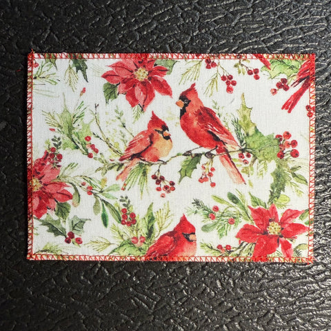 Christmas Cardinal Birds Poinsettia