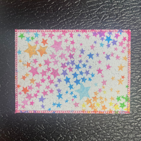 Rainbow Glitter Stars on White