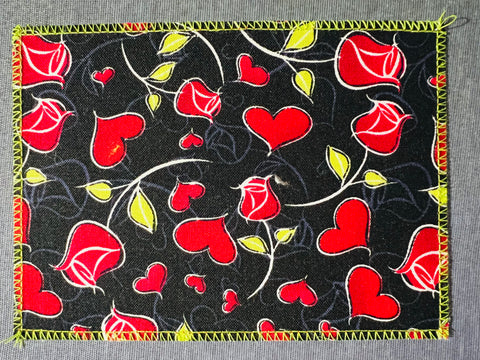 Hearts & Roses on Black