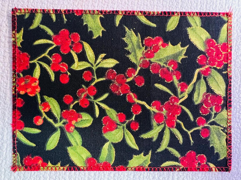 Metallic Red Holly on Black