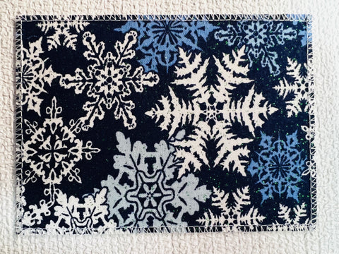 Glittery Snowflakes Navy