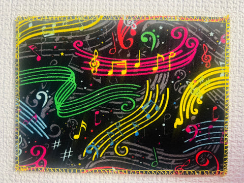 Music Notes Multicolor on Black