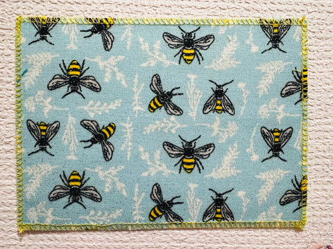 Bees on Blue Florals