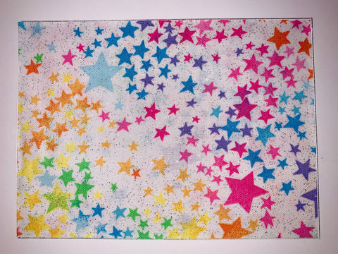 Rainbow Glitter Stars on White