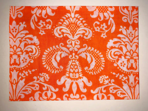 Orange & White  Damask